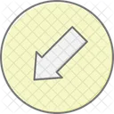 Down Left Arrow Lineal Color Icon Icon