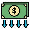 Bankrupt Down Currency Low Icon