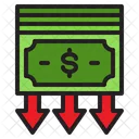 Down Money Value  Icon