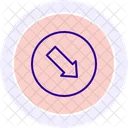 Down Right Arrow Color Circle Icon Icon