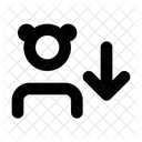 Down User  Icon