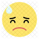 汗をかいて顔を伏せている  アイコン