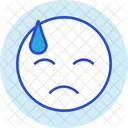 Downcast Face With Sweat Emoji  Icon