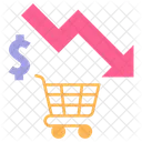 Downfall in shopping  Icon