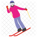 Downhill Skiing Winter Sports Snowboarding Icon