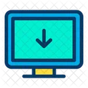 Downloading In Computer Computer Monitor Icon