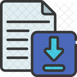 Download File Icon - Download in Colored Outline Style