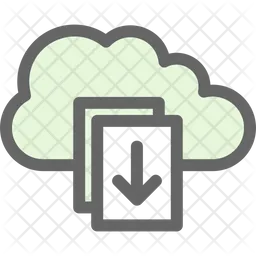 Download File On Cloud  Icon