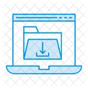 Laptop Folder Download Icon
