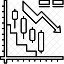 하락세 경기 침체 감소 아이콘