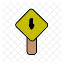 Downward Road Board  Icon