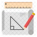 Drafting Protractor Pencil Icon