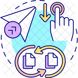 Drag and drop file sharing Icon - Download in Colored Outline Style