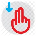 Drag Down Finger Hand Icon
