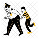 Dragging Arresting Police Icon