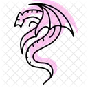 Icono De Linea Delgada Sombra De Color Dragon Celta Icono
