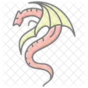 Icono De Color Lineal Del Dragon Celta Icono