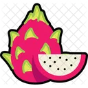 Dragon Fruit With Sliced Half Cut Fruit Healthy Icon