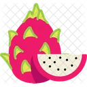 Dragon Fruit With Sliced Half Cut Dragon Fruit Vegetable Icon