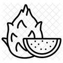 Dragon Fruit With Sliced Half Cut  Icon