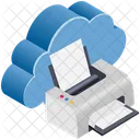 Cloud Computer Drucker Symbol