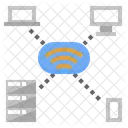 Drahtloses Netzwerk Drahtlose Technologie Verbundene Gerate Internetverbindung Symbol