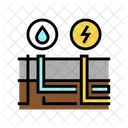 Building Drainage Electricity Icon