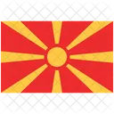 Drapeau De La Macedoine Macedoine Drapeau De La Macedoine Icône