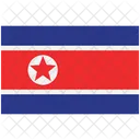 Drapeau De La Coree Du Nord Coree Du Nord Drapeau National De La Coree Du Nord Icône
