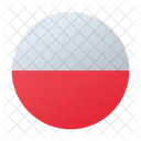 Pologne Circulaire Drapeau Pays Icône