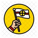 Drapeau A Main Agitant Acclamant Icône