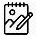 描画、描く、スケッチブック アイコン
