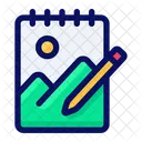描画、描く、スケッチブック アイコン