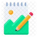 描画、描く、スケッチブック アイコン