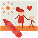 Drawing Crayon Family Icon