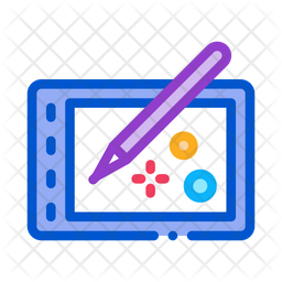 Drawing Tablet Icon - Download in Colored Outline Style