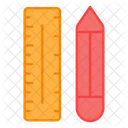 Pencil Ruler Drawing Tools Stationery Icon