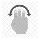 Drei Finger Drehen Symbol