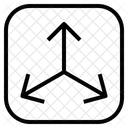 Drei Pfeile Dimensionswurfel Navigationsrichtungspfeil Symbol