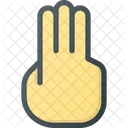 Drei Finger Punkt Symbol