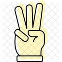 Drei Finger Farbschatten Thinline Symbol Symbol