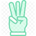 Drei Finger Geste Symbol