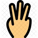 Drei Finger Handzeichen High Five Symbol