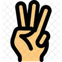 Drei Finger Handzeichen High Five Symbol