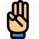 Drei Finger Handzeichen High Five Symbol