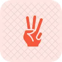 Drei Finger Handzeichen High Five Symbol