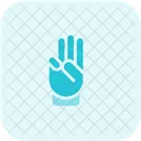 Drei Finger Handzeichen High Five Symbol