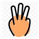 Drei Finger Handzeichen High Five Symbol