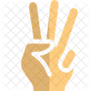 Drei Finger Handzeichen High Five Symbol