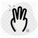 Drei Finger Handzeichen High Five Symbol